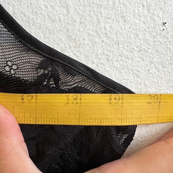 Vintage Black Lace Babydoll Top, Fairy Grunge Y2K 2000s Gothic Coquette Large - Picture 6 of 6